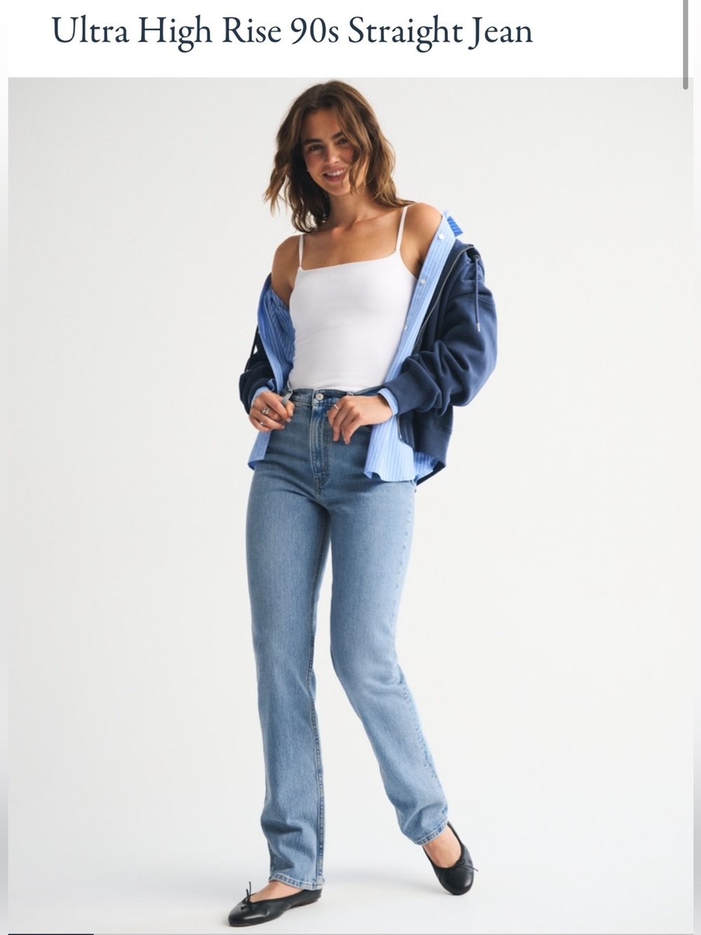 Abercrombie The ‘90s Straight Ultra High Rise Jean 28/6 Short
